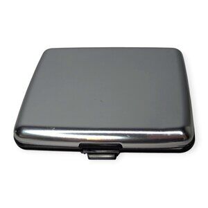 Alumawallet Silver with Black Lining Metal Wallet 4" x 3.5" x 1"